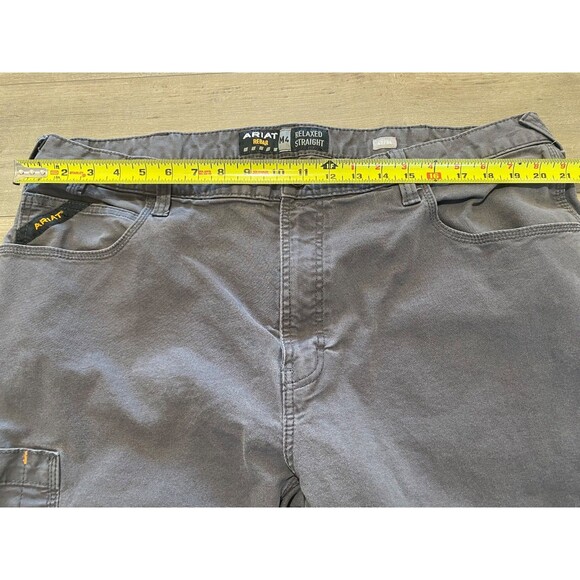 Ariat Rebar M4 Mens 42X34 Relaxed Straight Gray Durastretch Cargo Pants - Picture 5 of 10